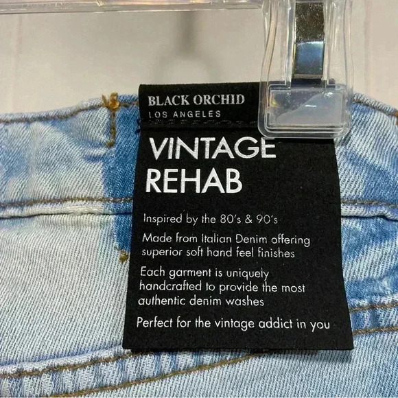 BLACK ORCHID Vintage Rehab Boyfriend Cutoff Denim Shorts 25 Light Wash 80s 90s - Picture 5 of 7